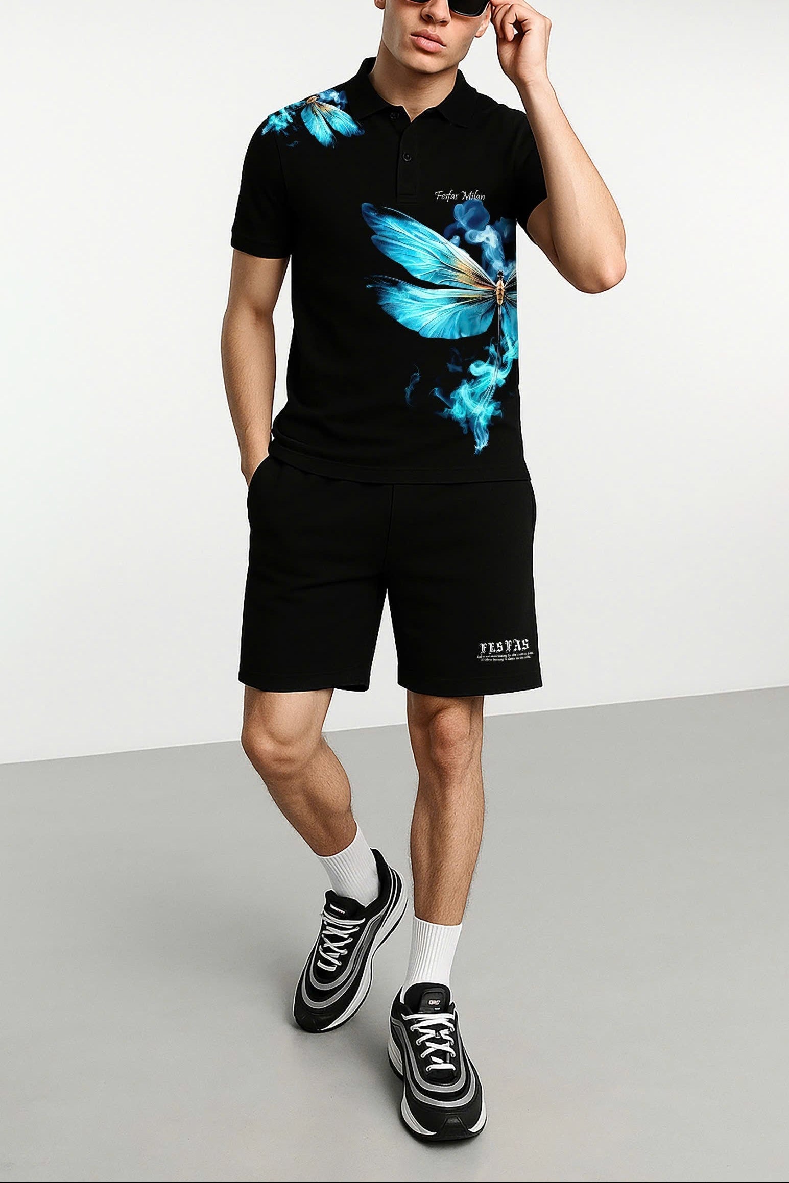 Áo polo FesFas in hình chuồn chuồn