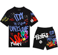 FesFas graphic-print | Bộ T-Shirt | Nam | Màu Đen