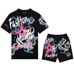 FesFas graphic-print | Bộ T-Shirt | Nam | Màu Đen