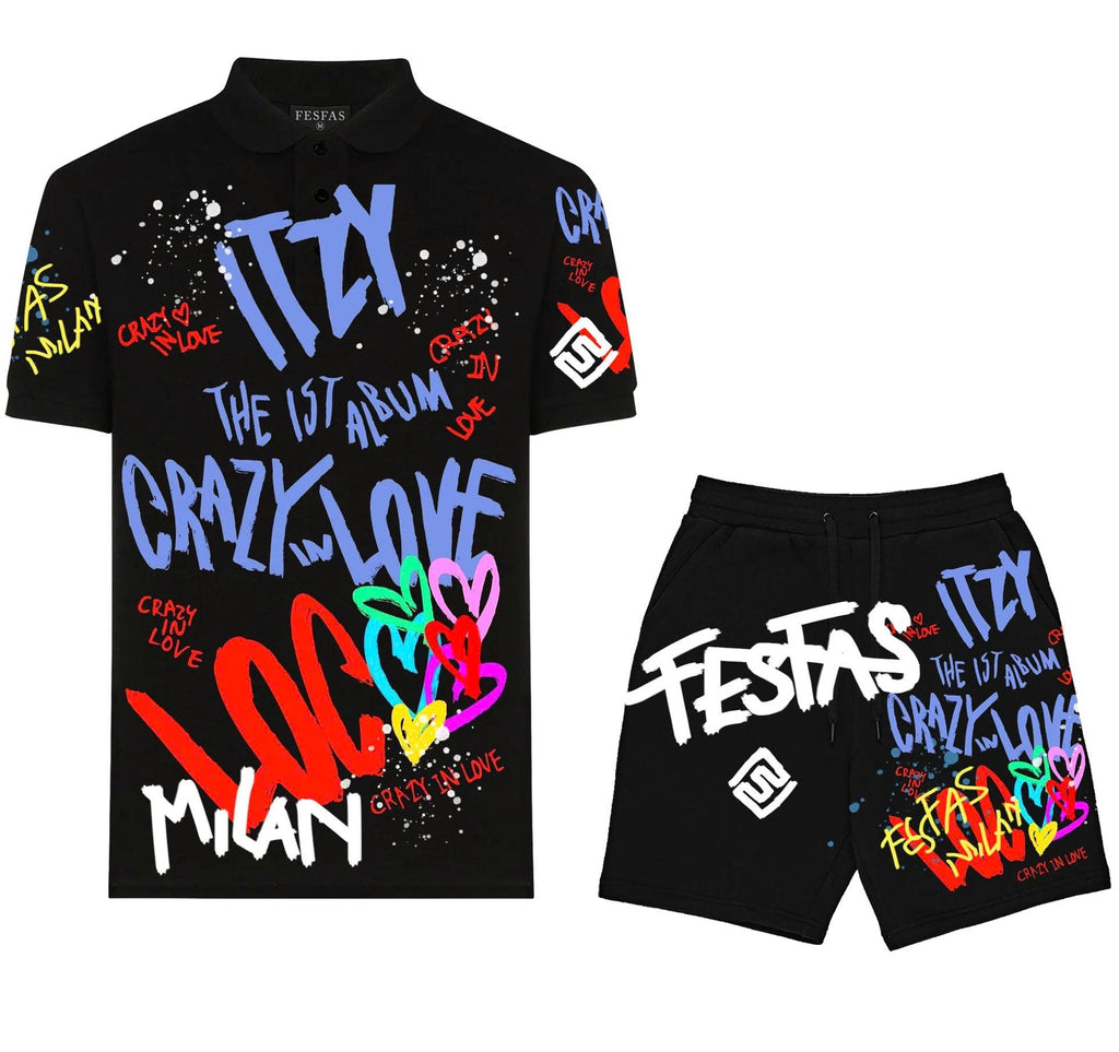 FesFas Hologram-print | Bộ Polo | Nam | Màu Đen