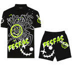 FesFas Hologram-print | Bộ Polo | Nam | Màu Đen
