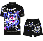 FesFas Hologram-print | Bộ Polo | Nam | Màu Đen