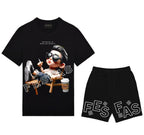 Bộ áo thun và quần short FesFas in hình chàng trai thư thái