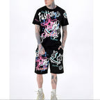 FesFas graphic-print | Bộ T-Shirt | Nam | Màu Đen