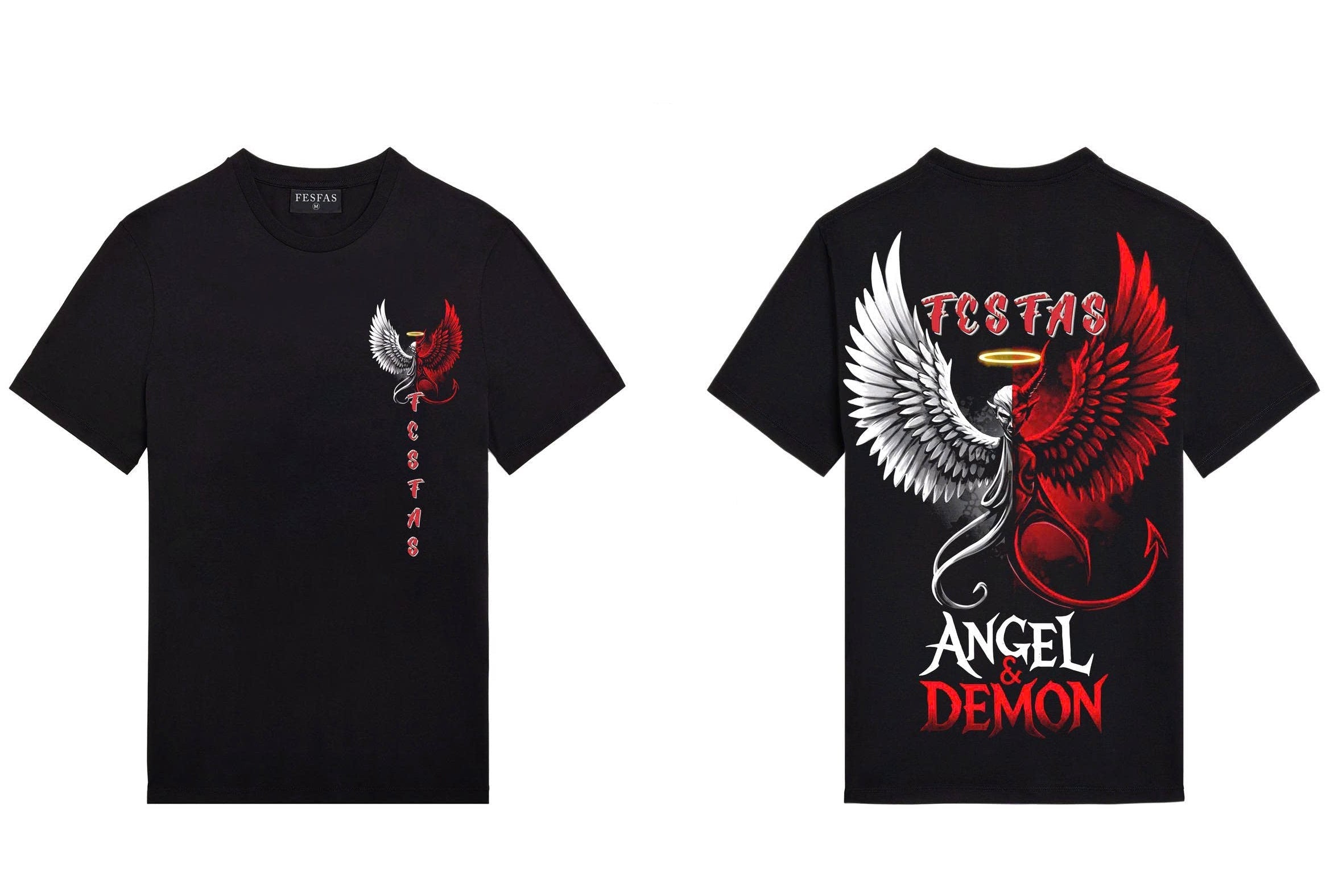 FesFas devil wings-print | Áo Thun | Nam | Màu Đen