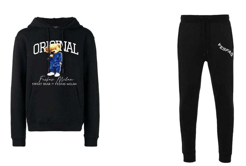 Bộ hoodie FesFas in hình gấu
