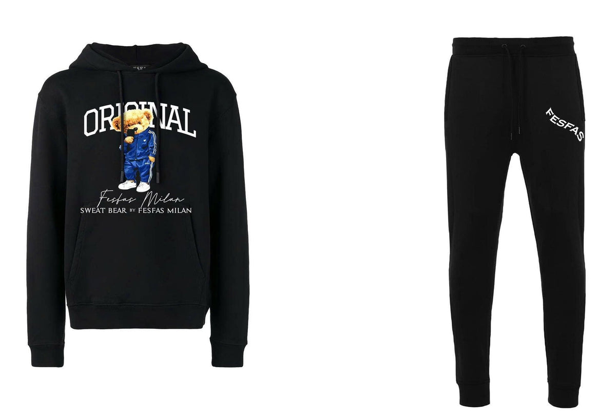 Bộ hoodie FesFas in hình gấu