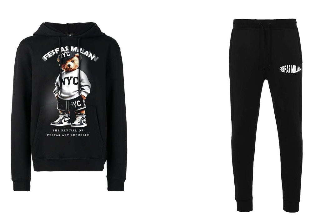 Bộ hoodie FesFas in hình gấu