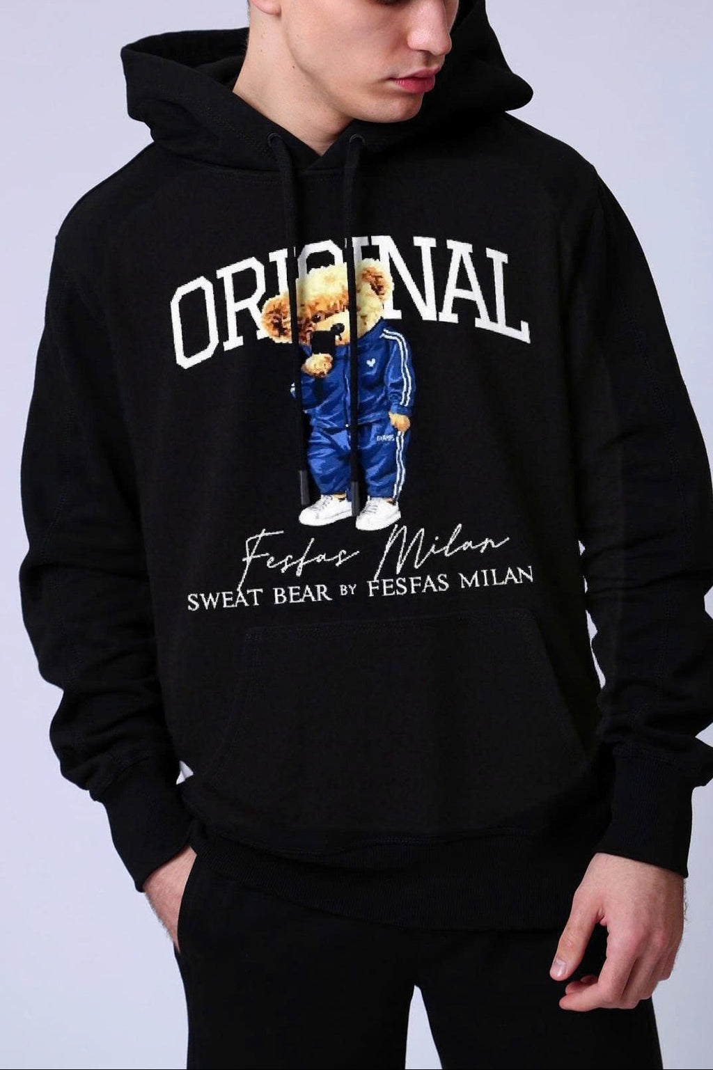 Bộ hoodie FesFas in hình gấu