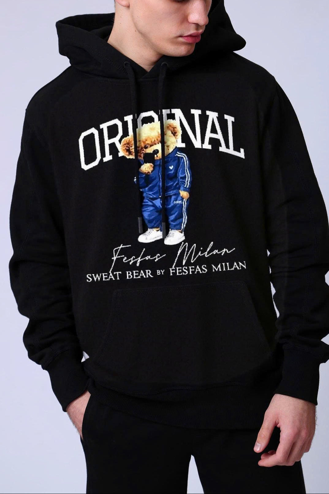 Bộ hoodie FesFas in hình gấu