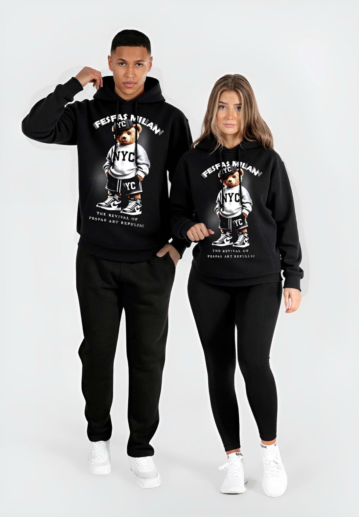 Bộ Đồ Hoodie FesFas Họa Tiết Gấu