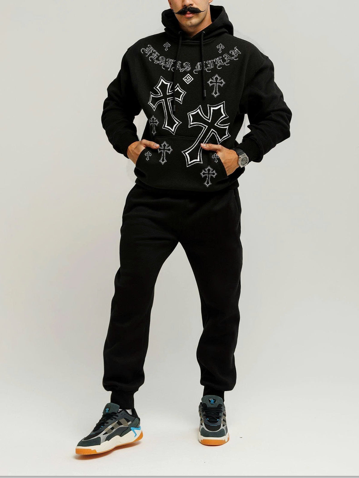 Bộ hoodie FesFas in hình thánh giá