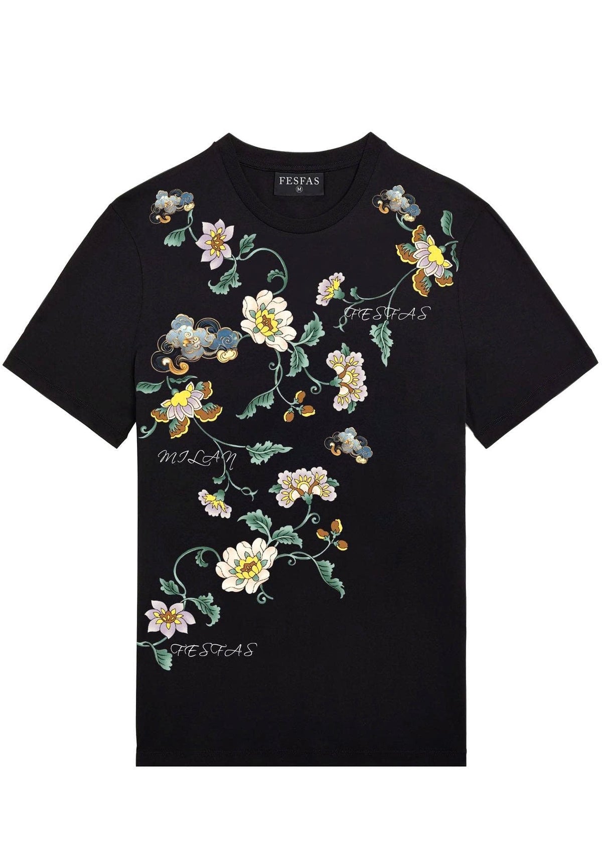 FesFas Flower-print | Áo Thun | Nam | Màu Đen
