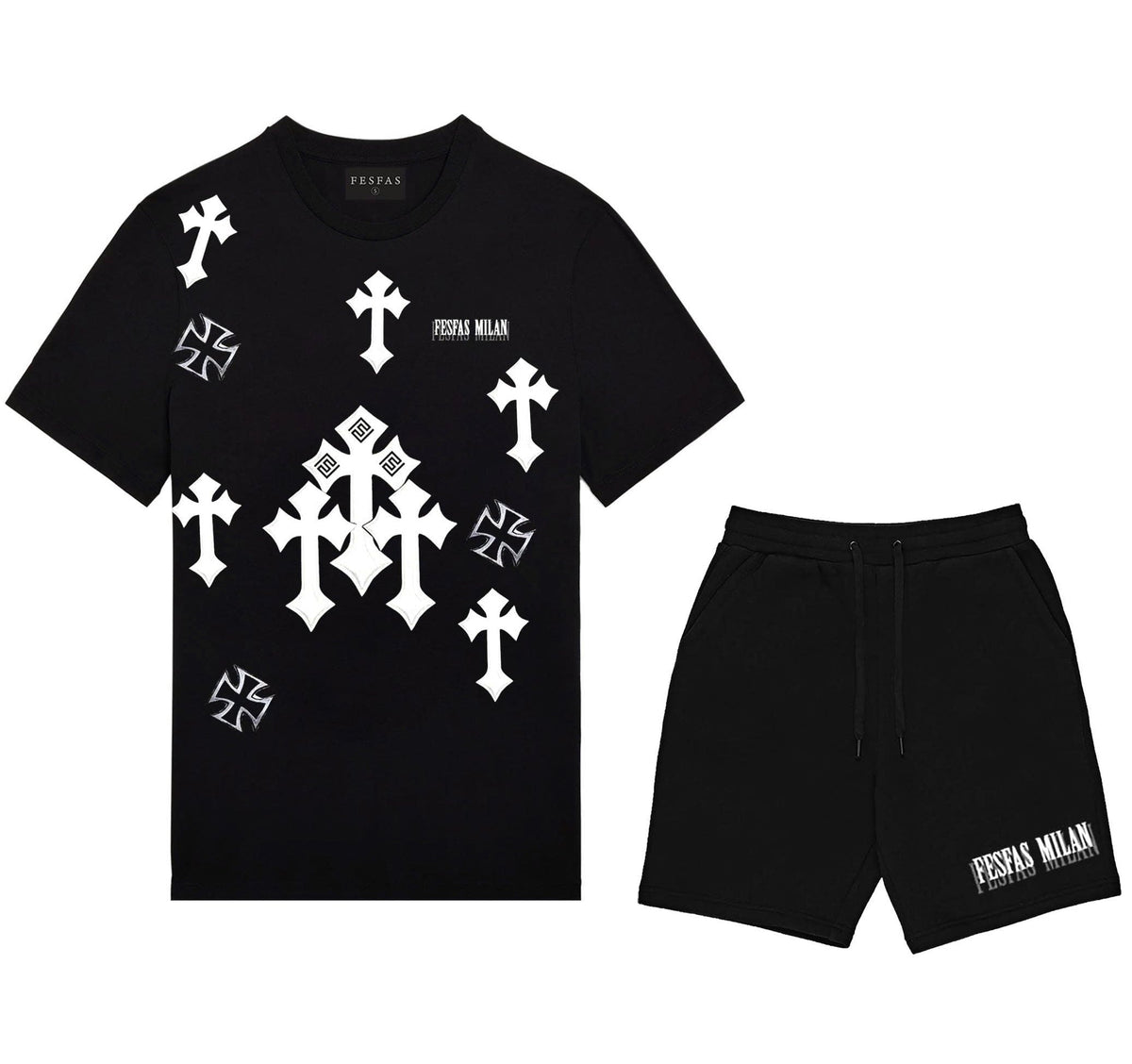 Bộ áo thun và quần short FesFas in hình thánh giá