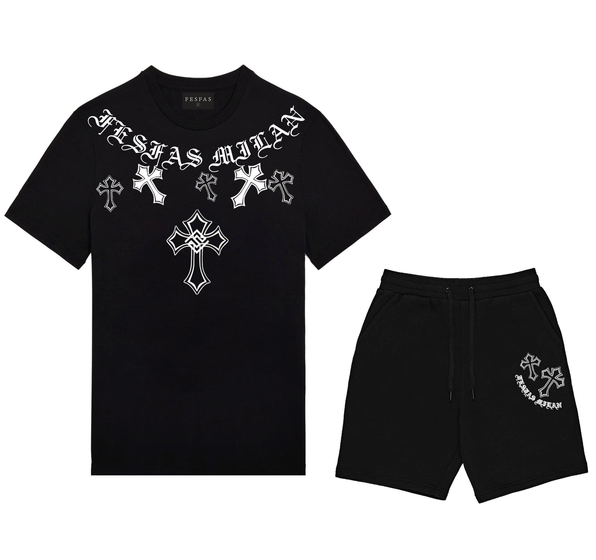 Bộ áo thun và quần short FesFas in hình thánh giá
