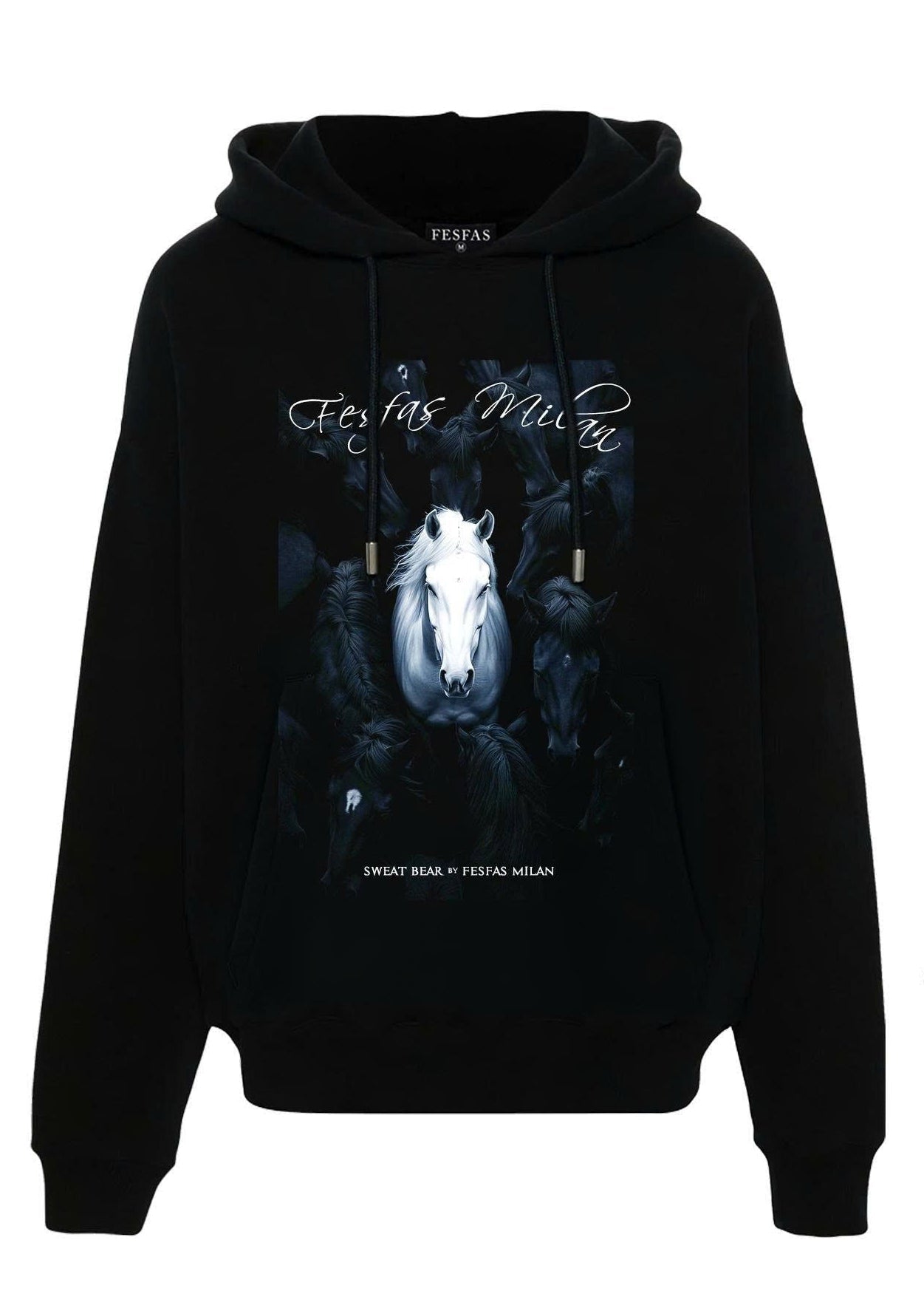 Áo hoodie FesFas in hình ngựa đêm
