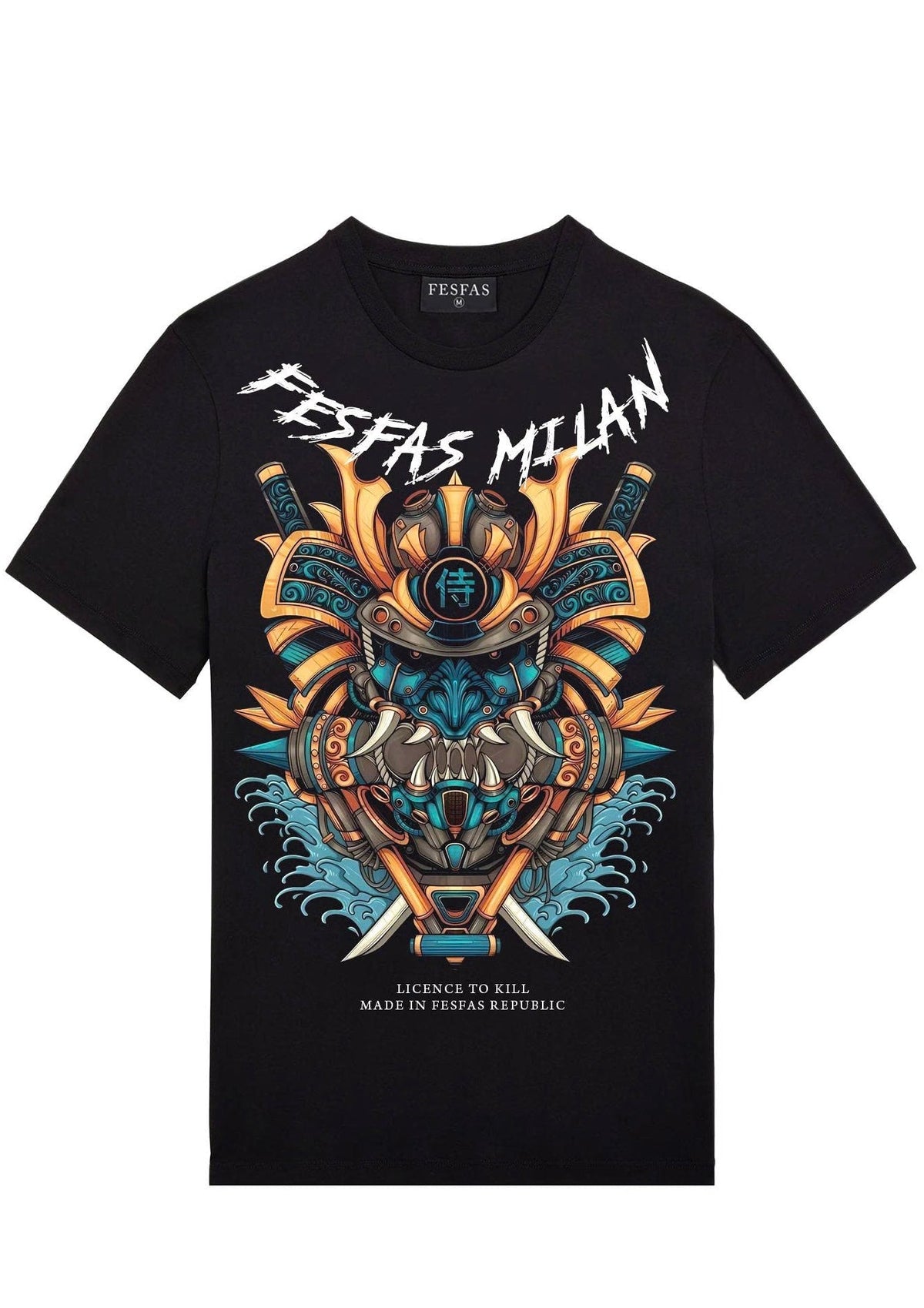 FesFas oni mask-print | Áo Thun | Nam | Màu Đen
