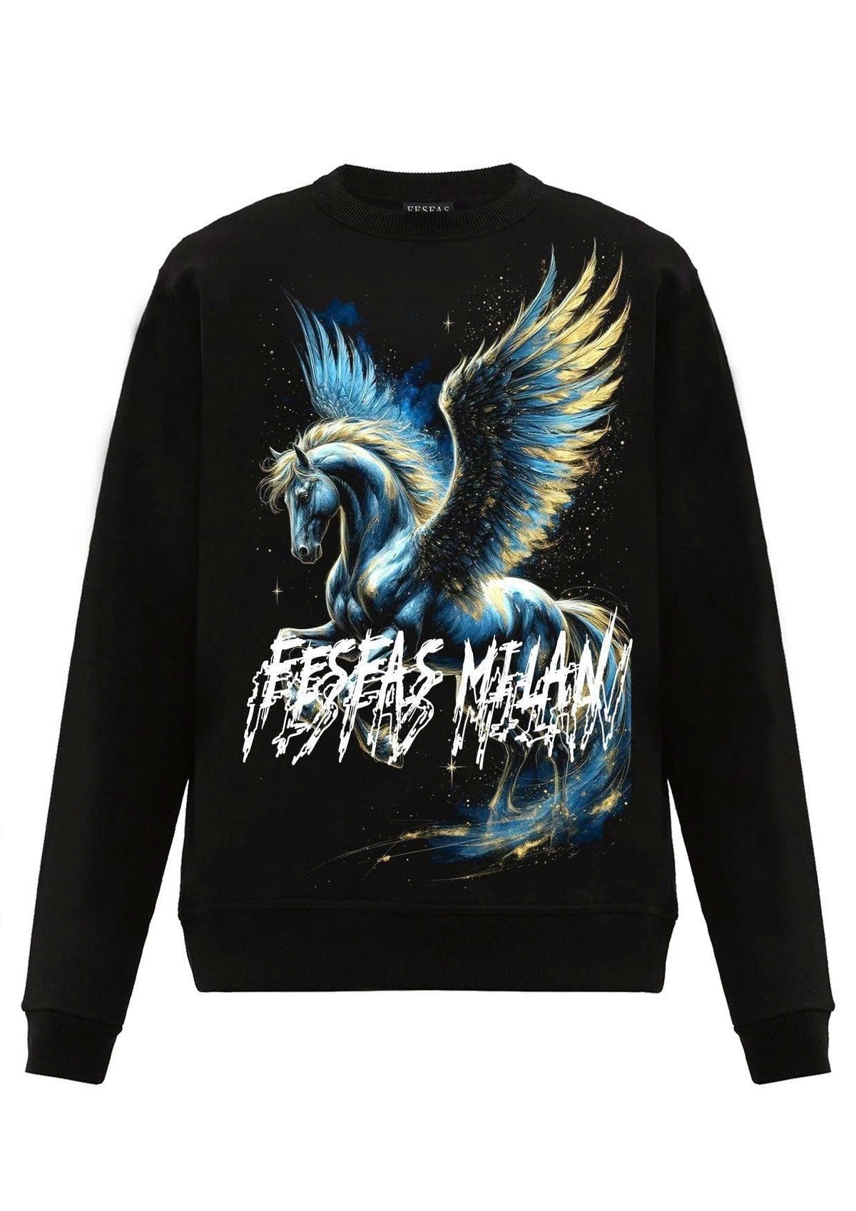 Áo nỉ cổ tròn FesFas in hình pegasus