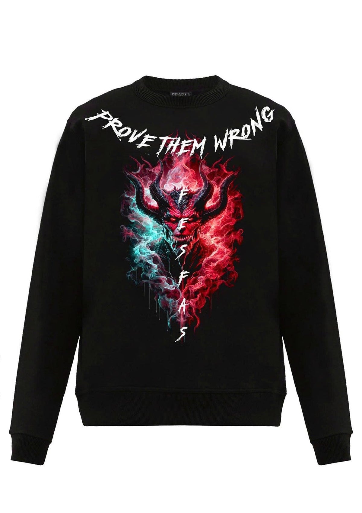 FesFas fire demon-print Sweatshirt | Black | Men