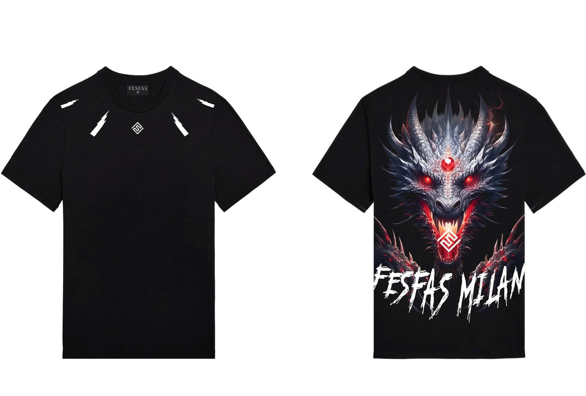 FesFas tattoos-print | Áo Thun | Nam | Màu Đen