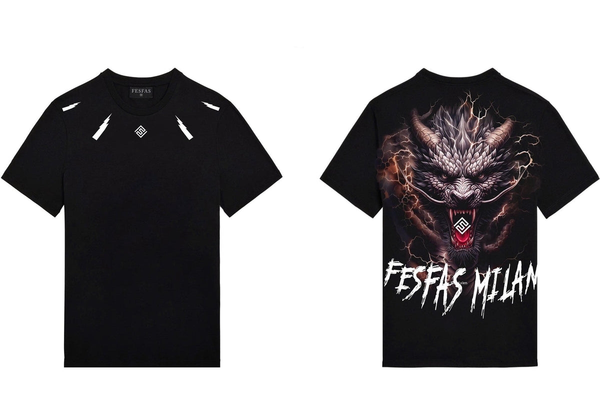 FesFas tattoos-print | Áo Thun | Nam | Màu Đen