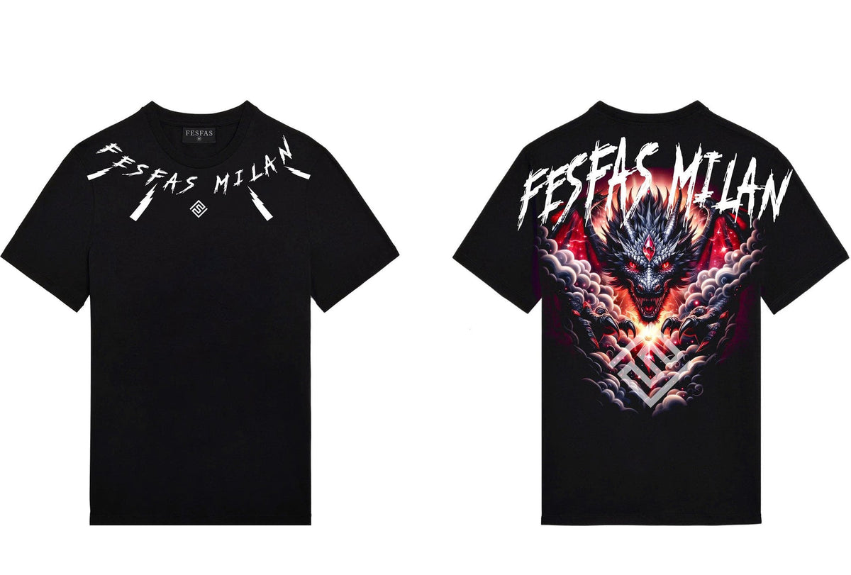 FesFas tattoos-print | Áo Thun | Nam | Màu Đen