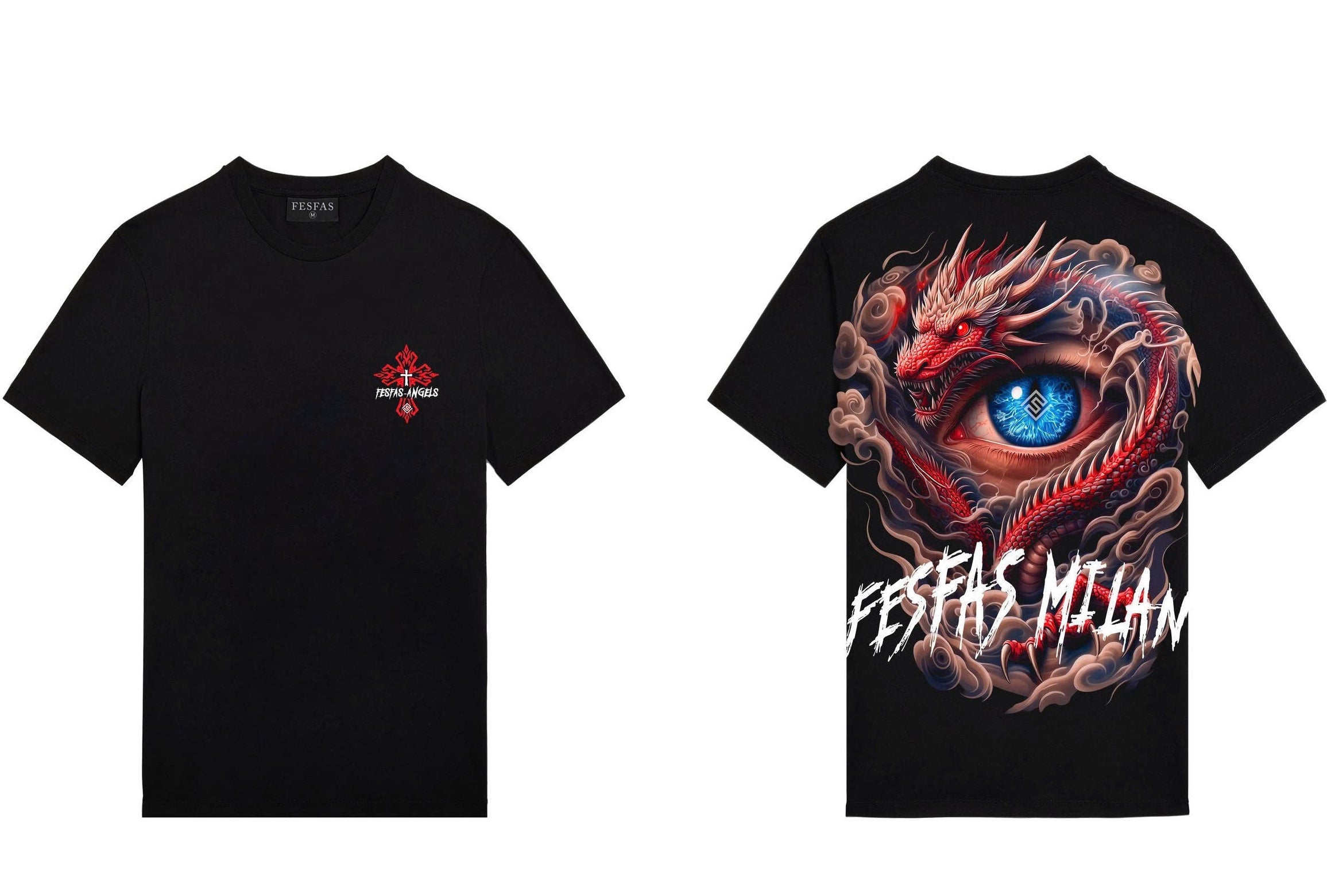 FesFas tattoos-print | Áo Thun | Nam | Màu Đen