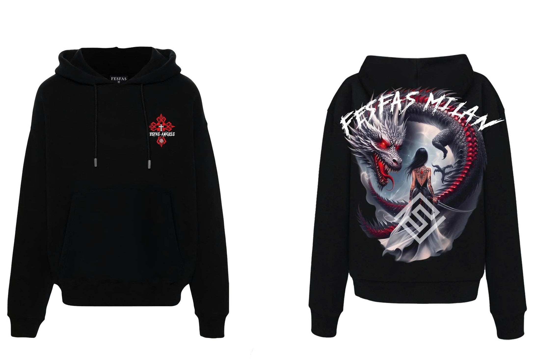 Áo hoodie FesFas in hình hình xăm