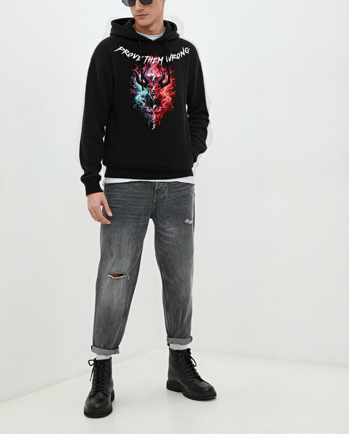 Áo hoodie FesFas in hình lửa ác quỷ