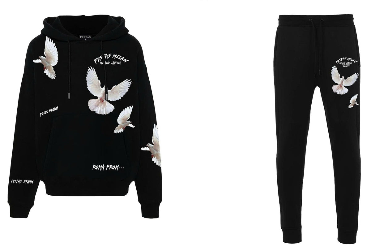 Bộ hoodie FesFas in hình bồ câu