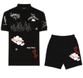 FesFas graphic-print | Bộ Polo | Nam | Màu Đen