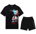 Bộ áo thun và quần short FesFas in hình đa sắc gấu