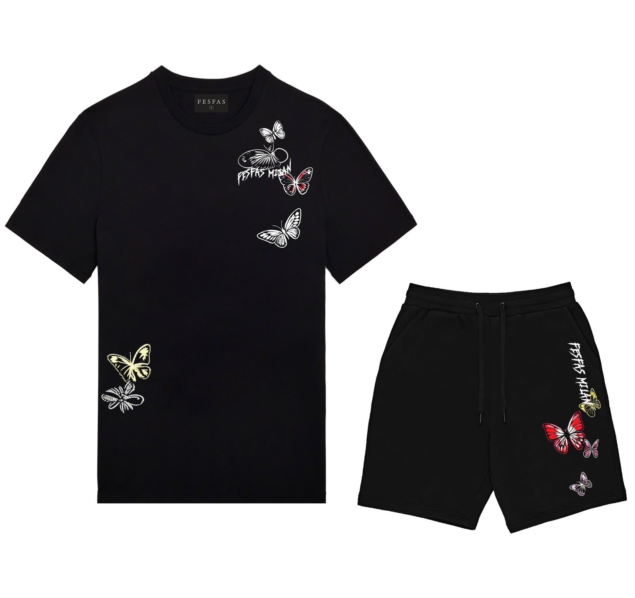 FesFas butterflies-print | Bộ T-Shirt | Nam | Màu Đen
