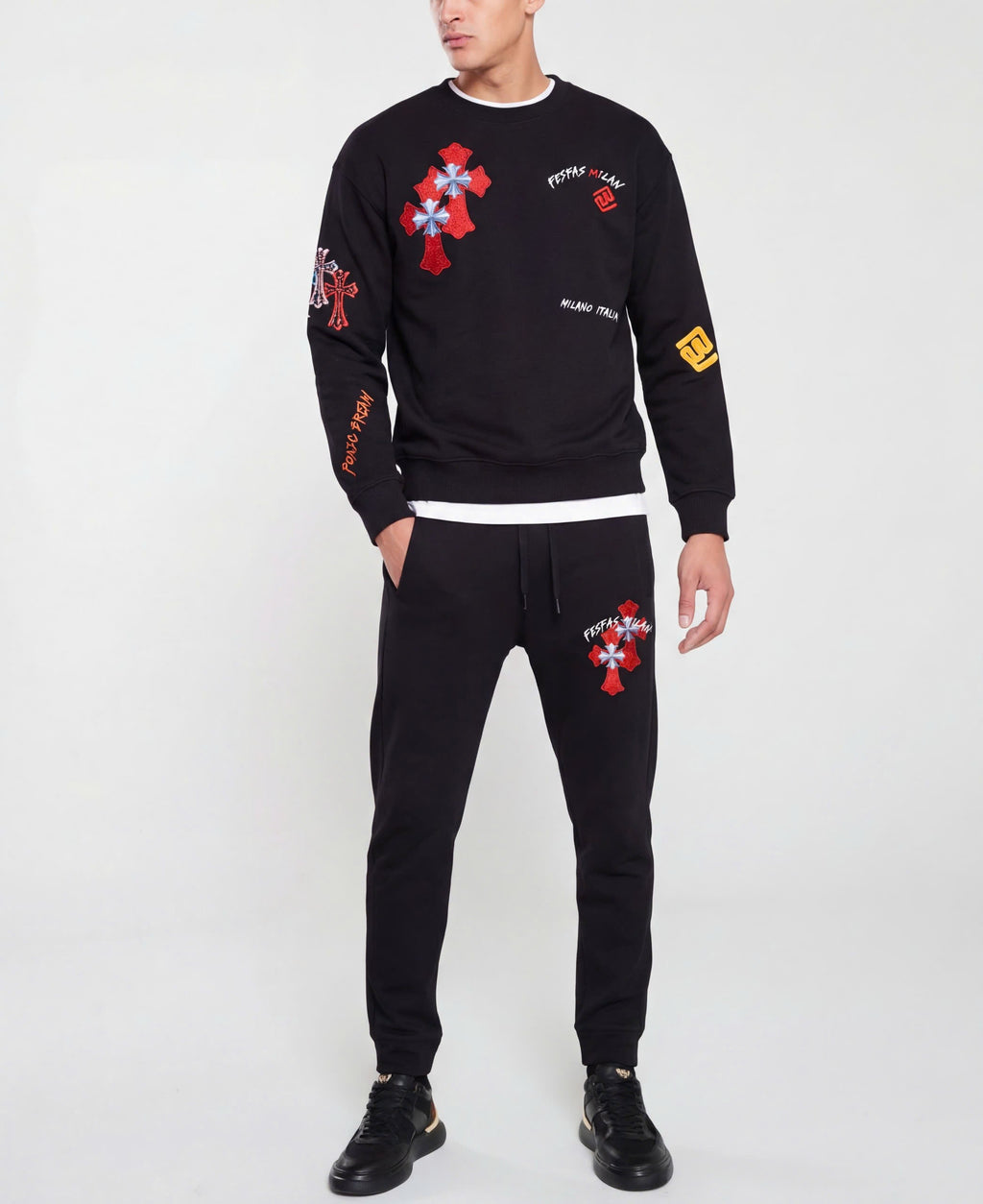 FesFas graphic-print Sweatshirt Set | Black | Men