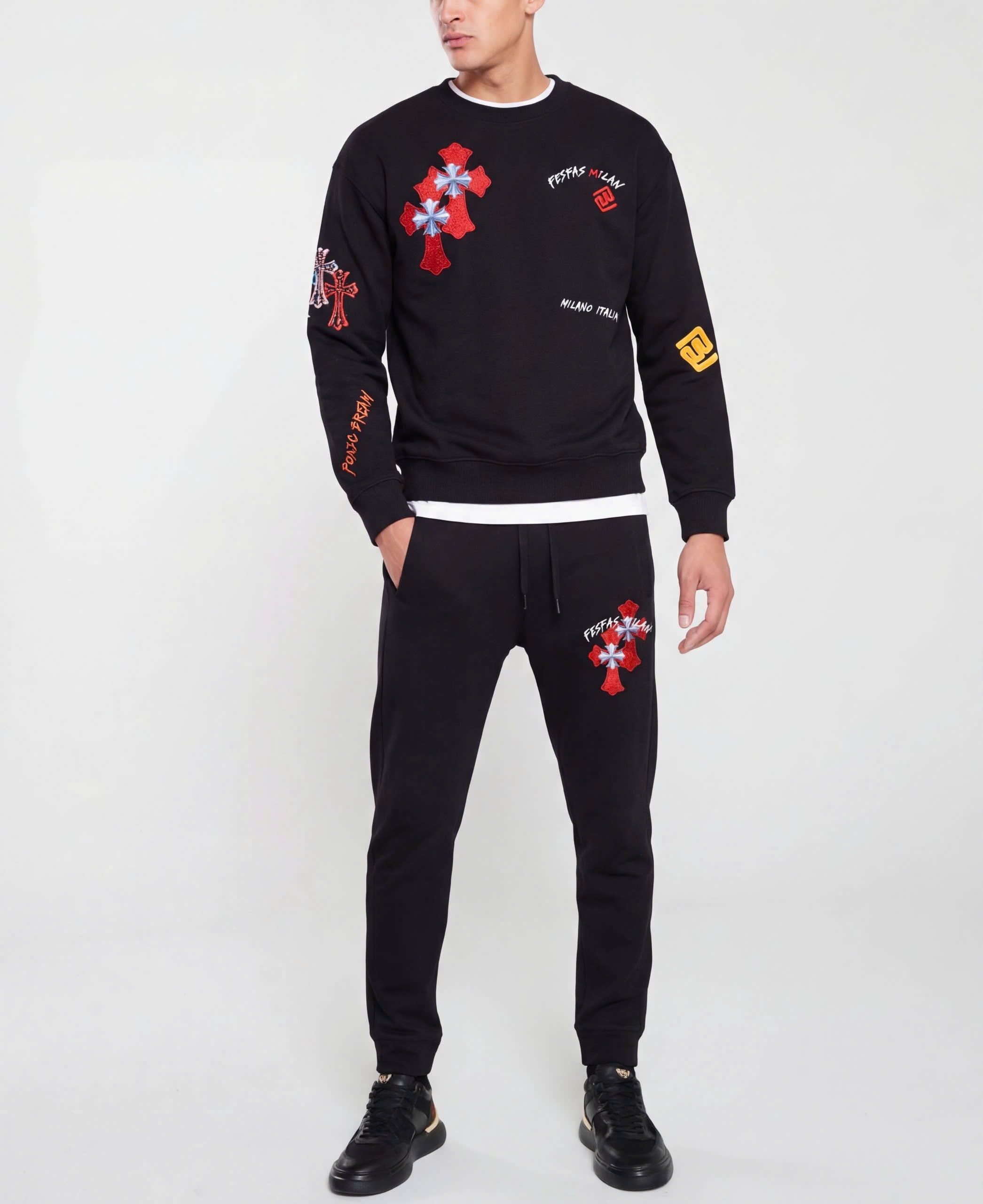 FesFas graphic-print Sweatshirt Set | Black | Men