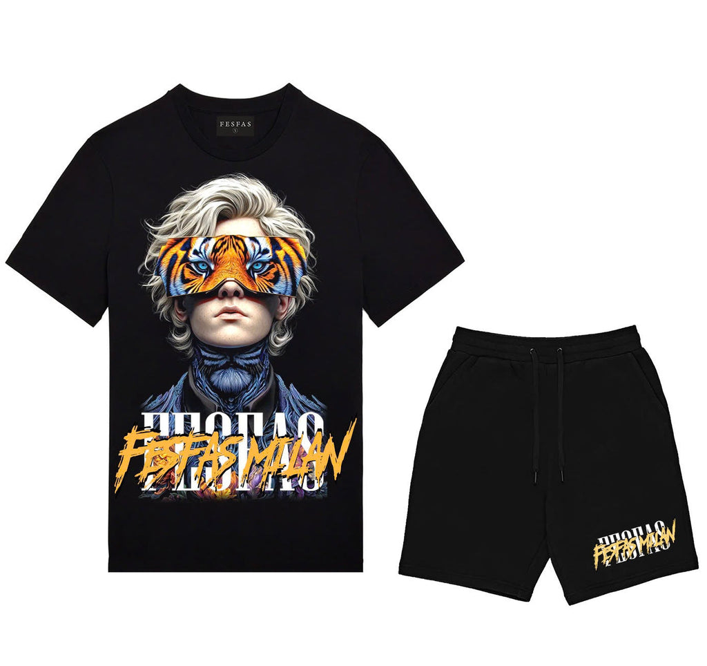 FesFas tiger eyes-print | Bộ T-Shirt | Nam | Màu Đen