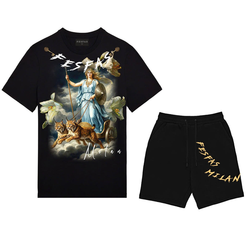 FesFas Norse goddess-print | Bộ T-Shirt | Nam | Màu Đen