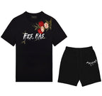 Bộ áo thun và quần short FesFas in hình hoa