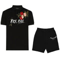 Bộ áo polo và quần short FesFas in hình hoa