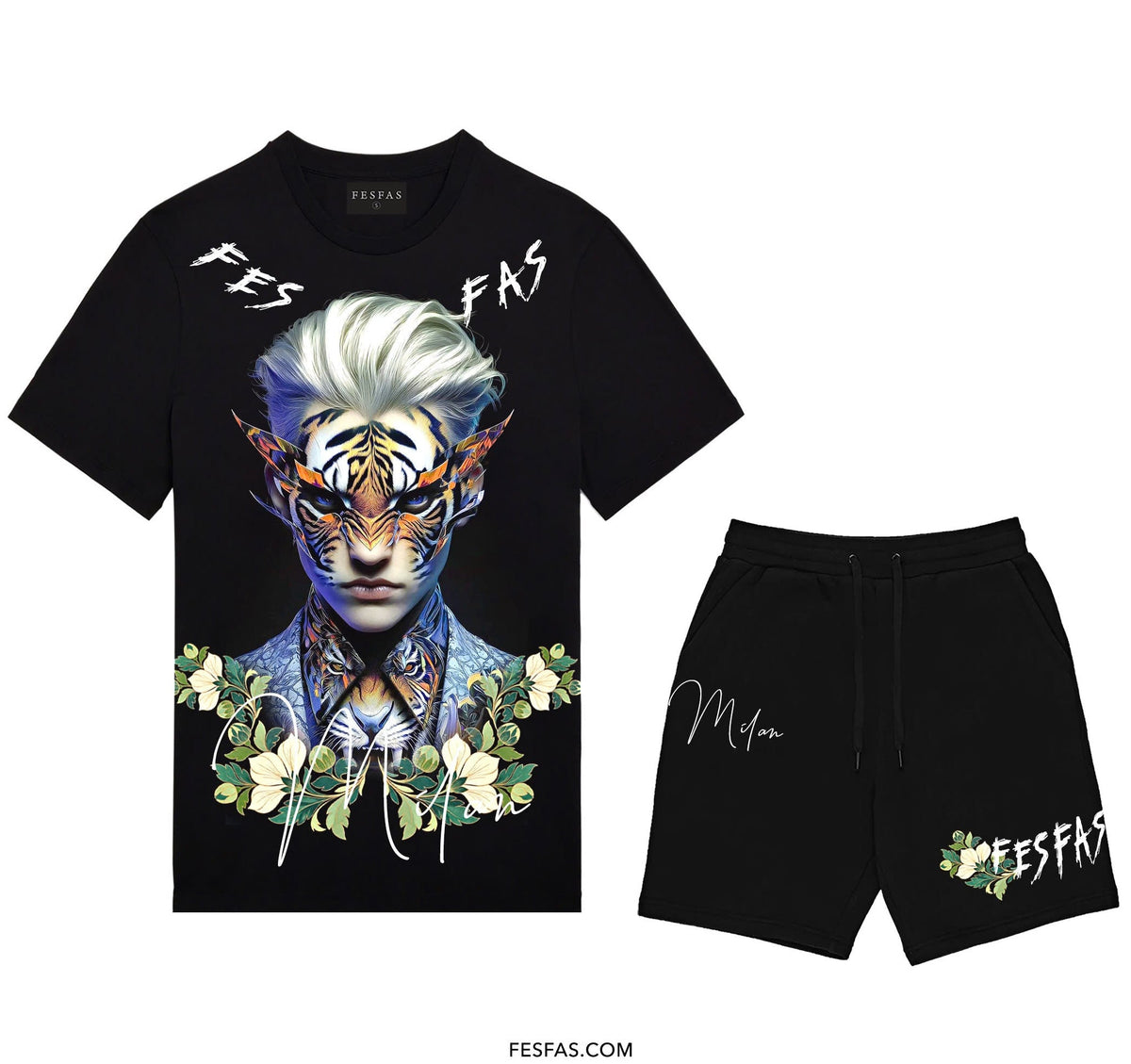 FesFas tiger spirit-print | Bộ T-Shirt | Nam | Màu Đen