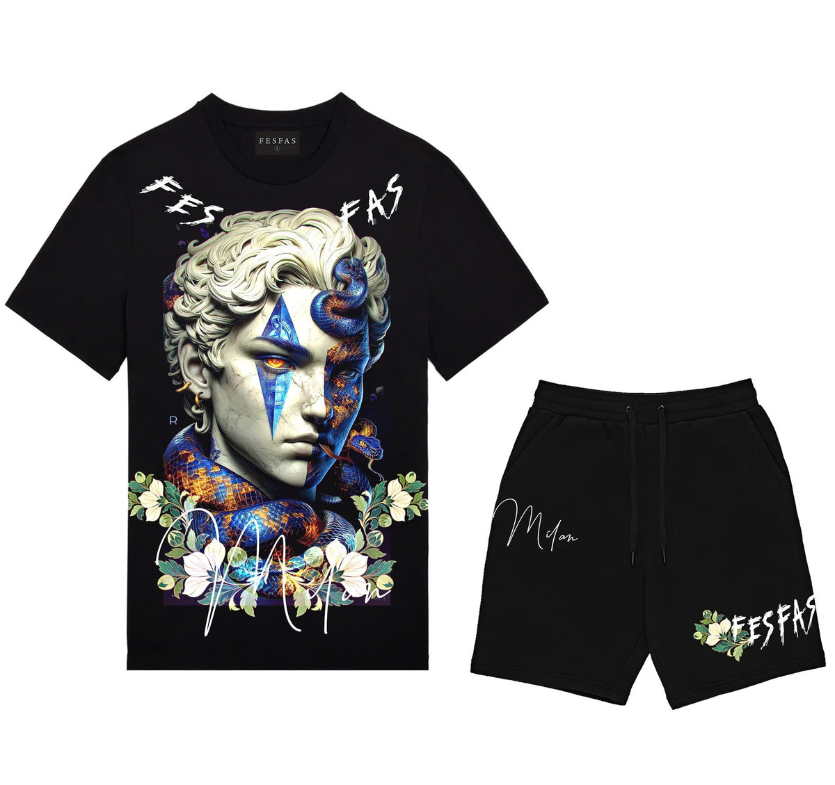 FesFas medusa-print | Bộ T-Shirt | Nam | Màu Đen