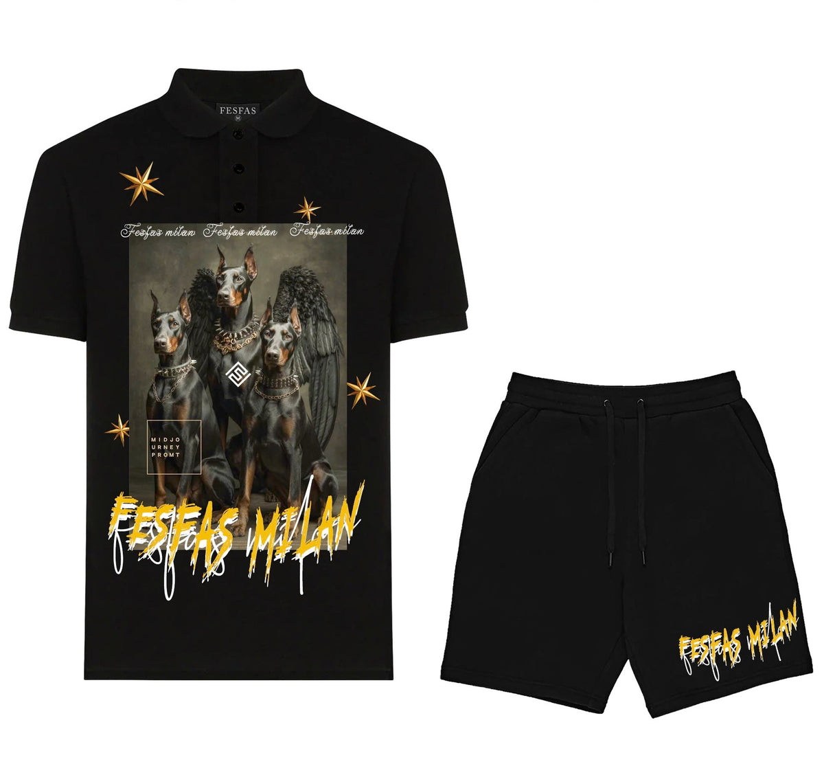 FesFas survival battles-print | Bộ Polo | Nam | Màu Đen