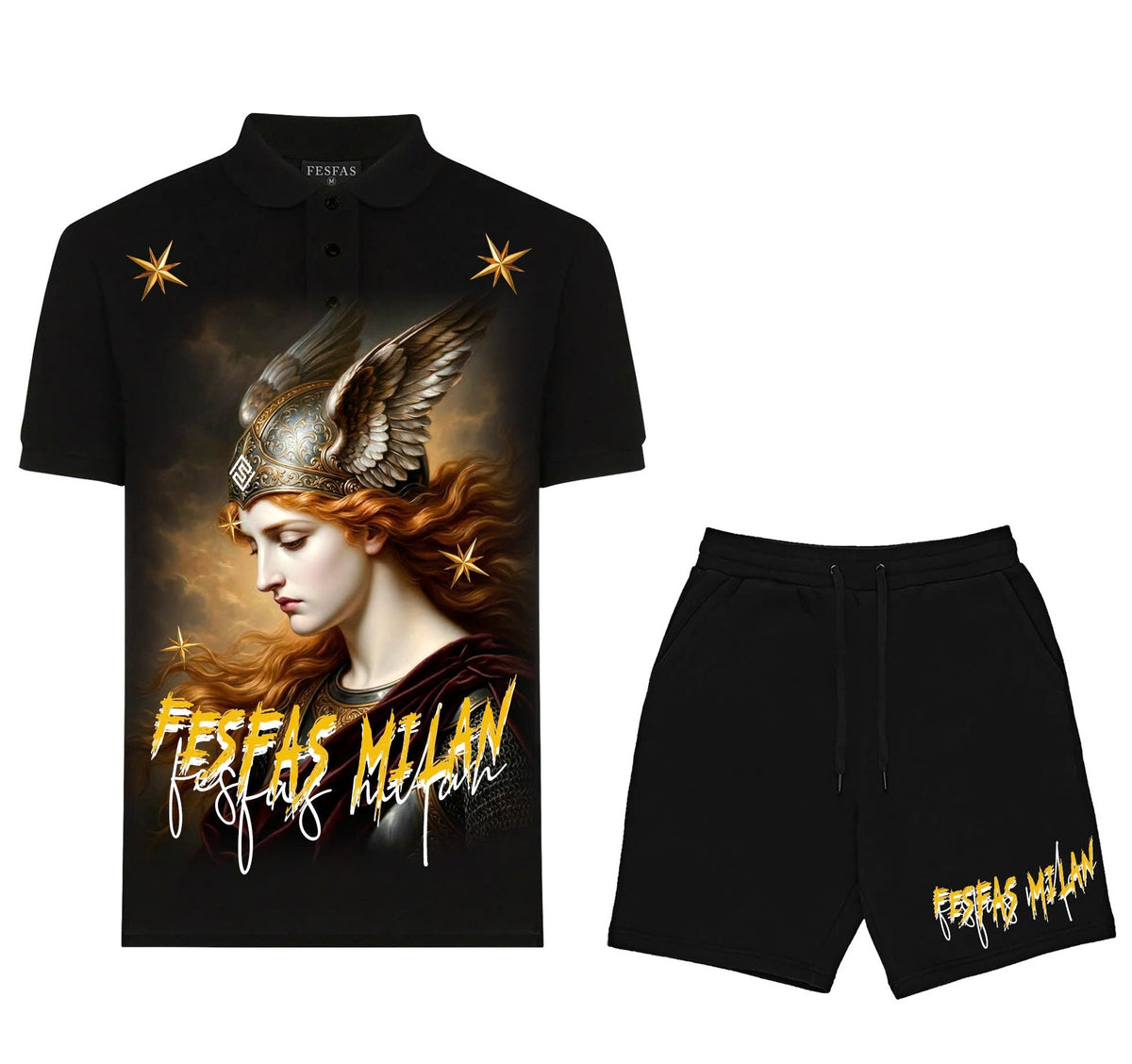 FesFas woman warrior-print | Bộ Polo | Nam | Màu Đen