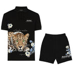 Bộ áo polo và quần short FesFas in hình báo đốm