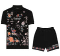 Bộ áo polo và quần short FesFas in hình hoa