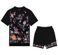 Bộ áo thun và quần short FesFas in hình hoa