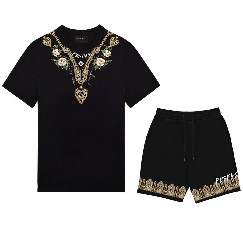 Bộ áo thun và quần short FesFas in hình họa tiết
