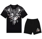 Bộ áo thun và quần short FesFas in hình đầu lâu