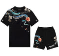 Bộ áo thun và quần short FesFas in hình rắn ngọc bích