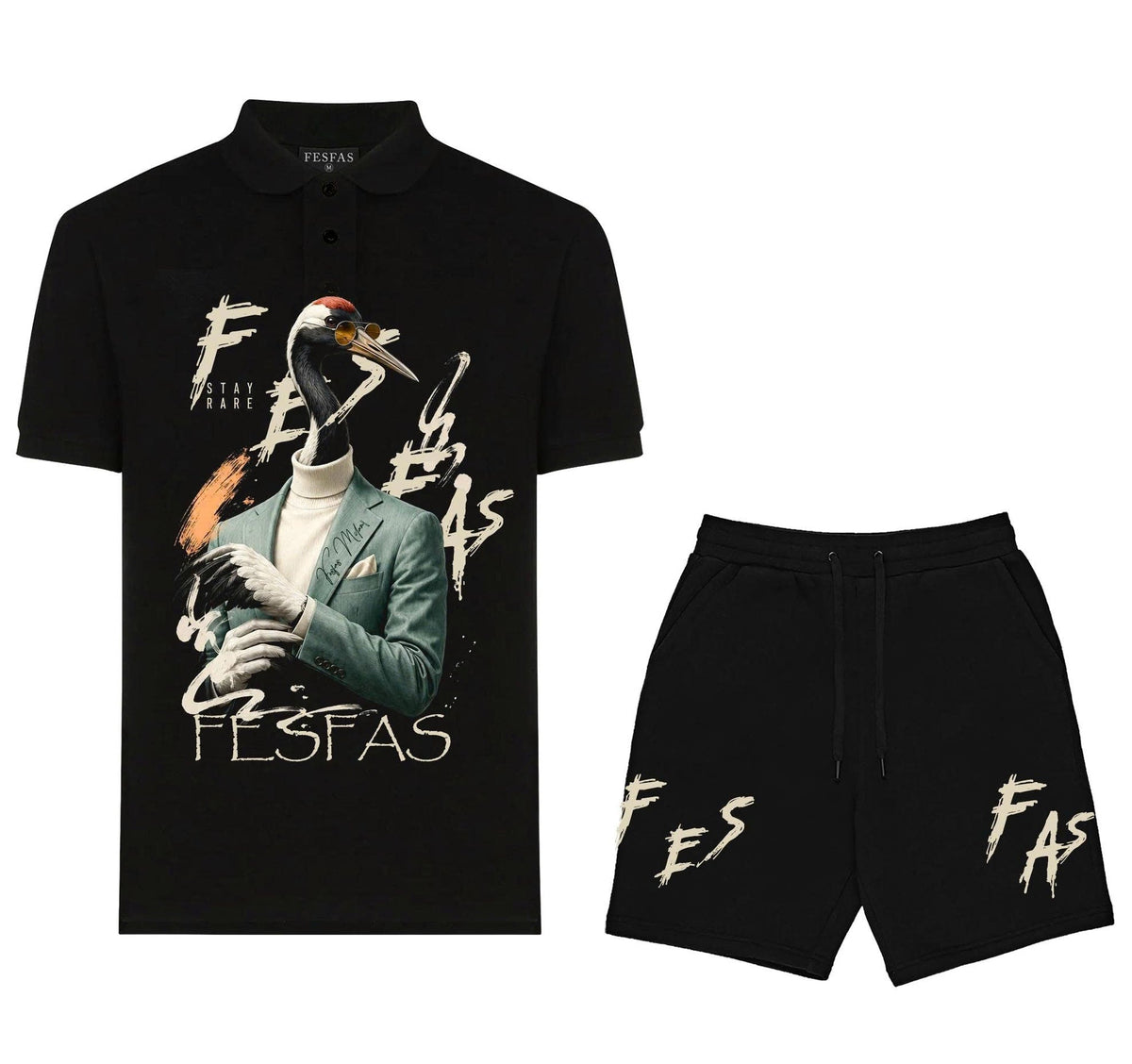 Bộ Đồ Polo FesFas Họa Tiết Ngài Hạc